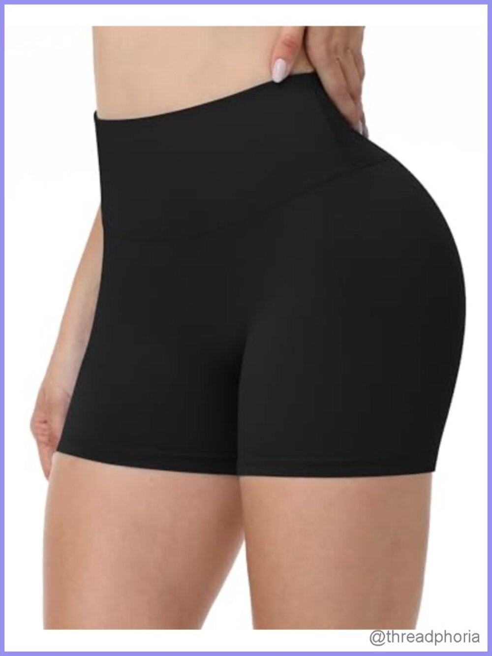 No Front Seam High Waisted Biker Shorts Tummy Control Workout Yoga Spandex 3"